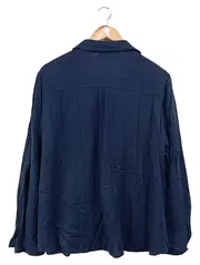 Vorschaubild 2 von Damen Bluse Gr. 40/L Blau Klassisch Viskose Langarm Hemdbluse
