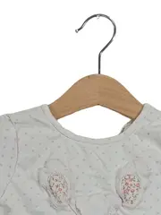 Vorschaubild 2 von Langarmshirt Baby Mädchen Gr. 74 Baumwolle Punkte Stickerei Weiß