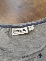 Vorschaubild 4 von Damen Langarmshirt Gr. 40 L Grau mit Palmenmuster Casual