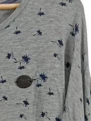 Vorschaubild 3 von Damen Langarmshirt Gr. 40 L Grau mit Palmenmuster Casual