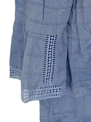 Vorschaubild 3 von Freizeitkleid Damen Blau Strukturmuster Spitze Gr. S 36 Minikleid