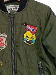 Vorschaubild 4 von Kinder Bomberjacke Gr. 110 Grün Rippstrick Applikationen Streetwear