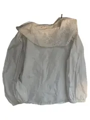 Vorschaubild 3 von Kinder Bluse Weiß Gr. 122 Lochmuster Kragen Baumwolle Charmant
