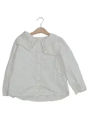Vorschaubild 2 von Kinder Bluse Weiß Gr. 122 Lochmuster Kragen Baumwolle Charmant