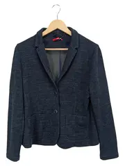 Vorschaubild 1 von Damen Blazer Casual UNI Blau Baumwolle Meliert Jacke