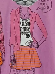 Vorschaubild 4 von Kinder T-Shirt Rosa Katzenmotiv Gr. 158 Kurzarm Baumwolle Freizeit