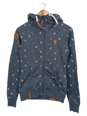 Vorschaubild 1 von Damen Sweatjacke Hoodie Anker Muster Blau Gr. 34/XS Casual