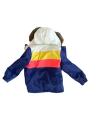 Vorschaubild 2 von Kinder Winterjacke Gr. 140 Kapuze Fellbesatz Blau Gelb Rot