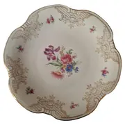 Vorschaubild 1 von Platzteller 31cm Porzellan Klassisch Blumenmuster Weiß Festlich