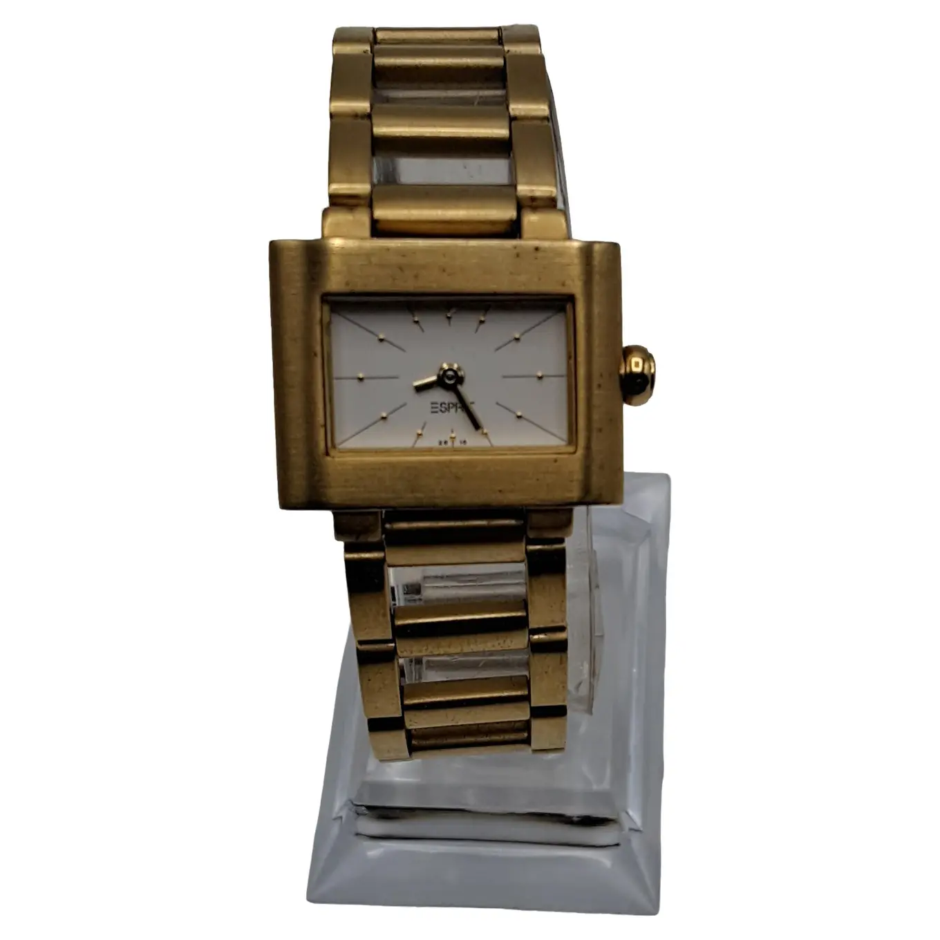 ESPRIT Damenuhr Armbanduhr Goldfarben Rechteckig Edelstahl Elegant