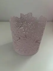Vorschaubild 1 von SAMVERKA Übertopf Rosa Metall Modern Blumenmuster Ø 9cm