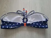 Vorschaubild 2 von Damen Bikini Oberteil Bandeau Blau Weiß Punkte Maritim Gr. 38