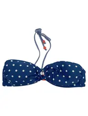 Vorschaubild 1 von Damen Bikini Oberteil Bandeau Blau Weiß Punkte Maritim Gr. 38