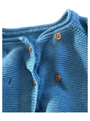 Vorschaubild 2 von TCM Strickjacke Kinder Gr. 86/92 Blau Baumwolle Holzknöpfe
