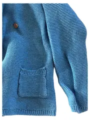 Vorschaubild 3 von TCM Strickjacke Kinder Gr. 86/92 Blau Baumwolle Holzknöpfe