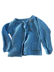 Vorschaubild 1 von TCM Strickjacke Kinder Gr. 86/92 Blau Baumwolle Holzknöpfe