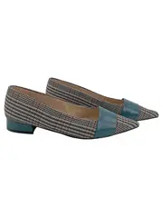 Vorschaubild 1 von Damen Ballerinas Schuhe Gr. 39 Mehrfarbig Kariert Elegant Leder