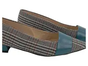 Vorschaubild 2 von Damen Ballerinas Schuhe Gr. 39 Mehrfarbig Kariert Elegant Leder