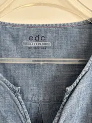 Vorschaubild 3 von EDC Damen Freizeitkleid Gr. S Blau Casual Baumwolle Sommerkleid