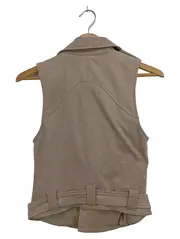 Vorschaubild 2 von Damen Leichte Weste Gr. 32/XS Beige Streetwear Vintage Elegant