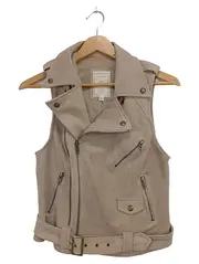 Vorschaubild 1 von Damen Leichte Weste Gr. 32/XS Beige Streetwear Vintage Elegant