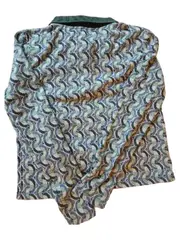 Vorschaubild 3 von Pullover Damen Gr. 40 L Mehrfarbig Retro Geometrisch Langarm Polo