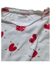 Vorschaubild 2 von T-Shirt Gr. 110 Weiß Herz-Muster Kurzarm