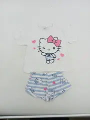 Vorschaubild 4 von Pyjama Set Mädchen Gr. 92 Kurzarmshirt Shorts Baumwolle Casual