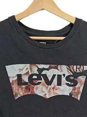 Vorschaubild 3 von Damen T-Shirt Schwarz Gr. 36/S mit Blumenprint Logo Casual