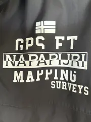 Vorschaubild 3 von Herren Outdoorjacke L Schwarz Kapuze Logo Print Polyester