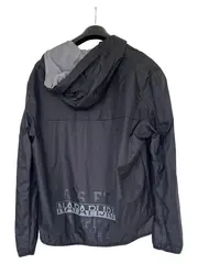 Vorschaubild 2 von Herren Outdoorjacke L Schwarz Kapuze Logo Print Polyester