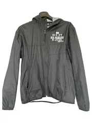 Vorschaubild 1 von Herren Outdoorjacke L Schwarz Kapuze Logo Print Polyester