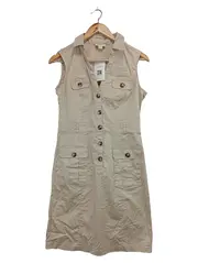 Vorschaubild 1 von Damen Blusenkleid Gr. 38/M Beige Hemdblusenkleid Casual Klassisch