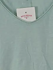 Vorschaubild 3 von Damen T-Shirt Gr. S türkis Basic Kurzarm Baumwolle V-Ausschnitt