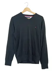 Vorschaubild 1 von Herren Pullover V-Ausschnitt Baumwolle Gr. S Schwarz