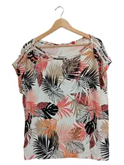 Vorschaubild 1 von Damen T-Shirt Gr. 44 Mehrfarbig Modisch Florales Muster