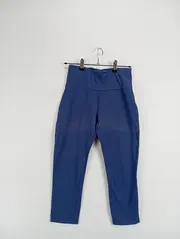 Vorschaubild 2 von Damen Capri Leggings Gr. 38 Blau Basic Baumwolle