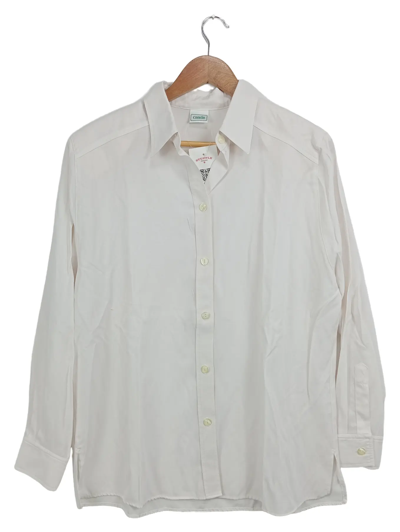 CANDA Damen Business Hemd Gr. 42 Weiß Langarm Bluse elegant Büro