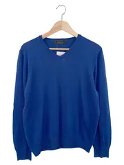 Vorschaubild 1 von MAN Pullover Herren 48/M Blau V-Ausschnitt Baumwolle Casual