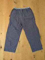 Vorschaubild 2 von Herren Schlafhose Pyjamahose gestreift Gr. M Baumwolle Grau