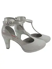 Vorschaubild 1 von Damen Sandaletten T-Bar Elegant Silber Gr. 39