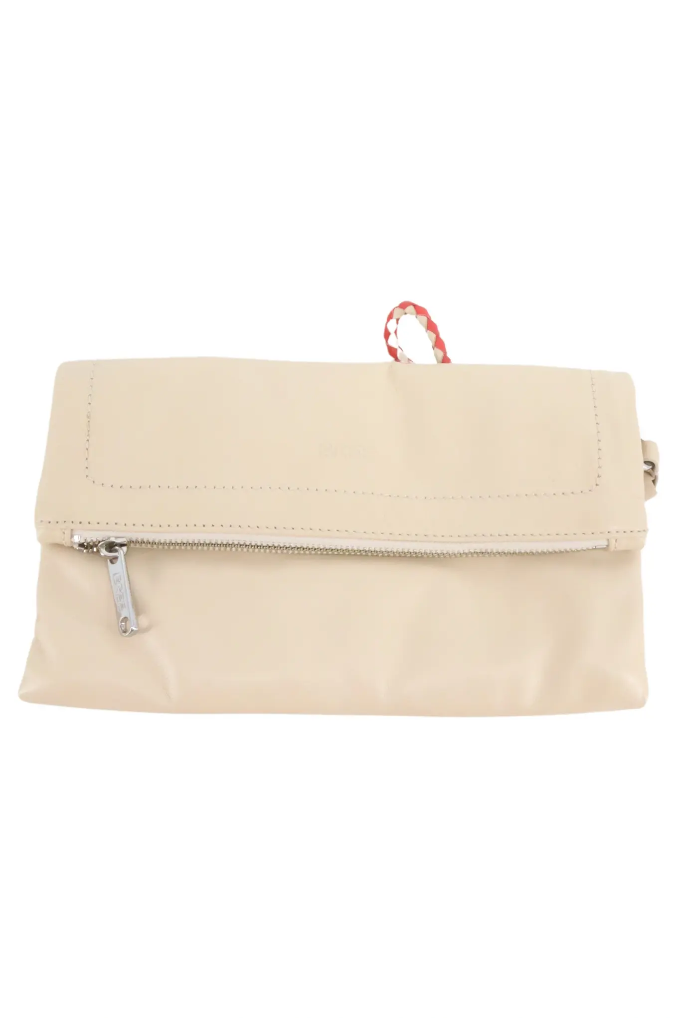 BREE Damen Clutch Elegant Beige Leder Handtasche Mittel