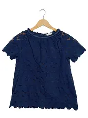 Vorschaubild 1 von POMP DE LUX Mädchen Bluse Gr. 158/164 Blau Spitze Kurzarm Lochmuster