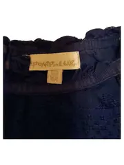 Vorschaubild 2 von POMP DE LUX Mädchen Bluse Gr. 158/164 Blau Spitze Kurzarm Lochmuster