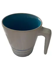 Vorschaubild 1 von Tasse Becher Keramik Weiß Blau gestreift 300ml Basic