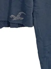 Vorschaubild 2 von Damen Pullover Gr. 36/S Blau Casual Cropped Strass