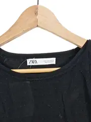 Vorschaubild 2 von Damen Pullover Gr. 40/L Schwarz Basic Rippstrick Langarm