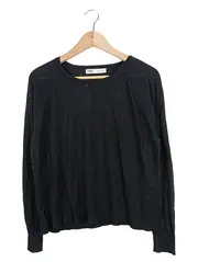 Vorschaubild 1 von Damen Pullover Gr. 40/L Schwarz Basic Rippstrick Langarm