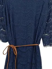 Vorschaubild 2 von Blusenkleid Damen Gr. 36/S Blau Feminin Spitze