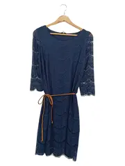 Vorschaubild 1 von Blusenkleid Damen Gr. 36/S Blau Feminin Spitze